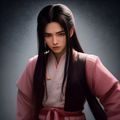 线稿收藏向雷电将军同人画师头像，黑白线条风格